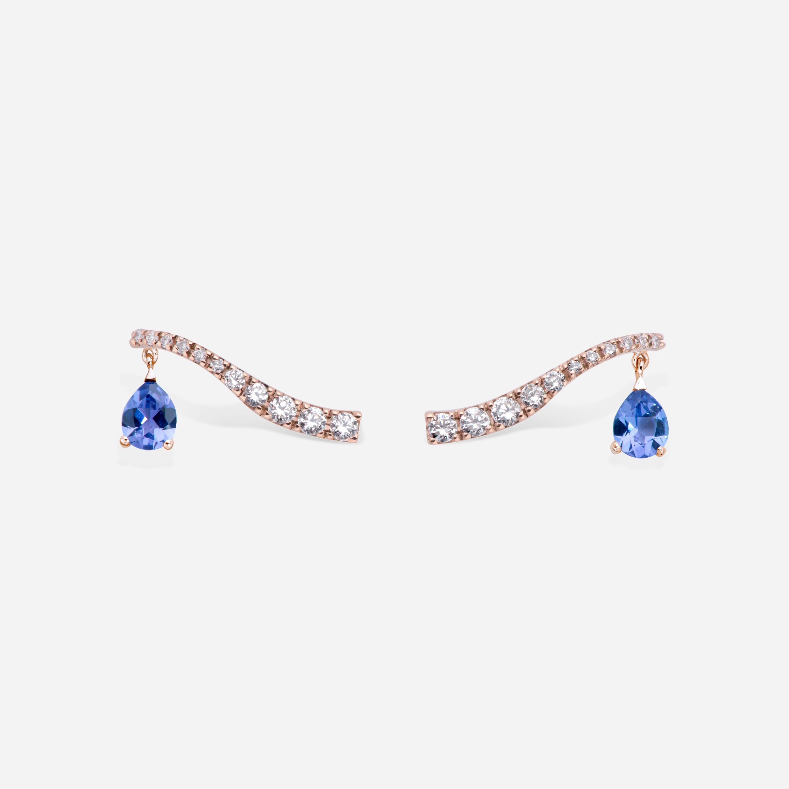 Pendientes Sasa Crawler Tanzanitas