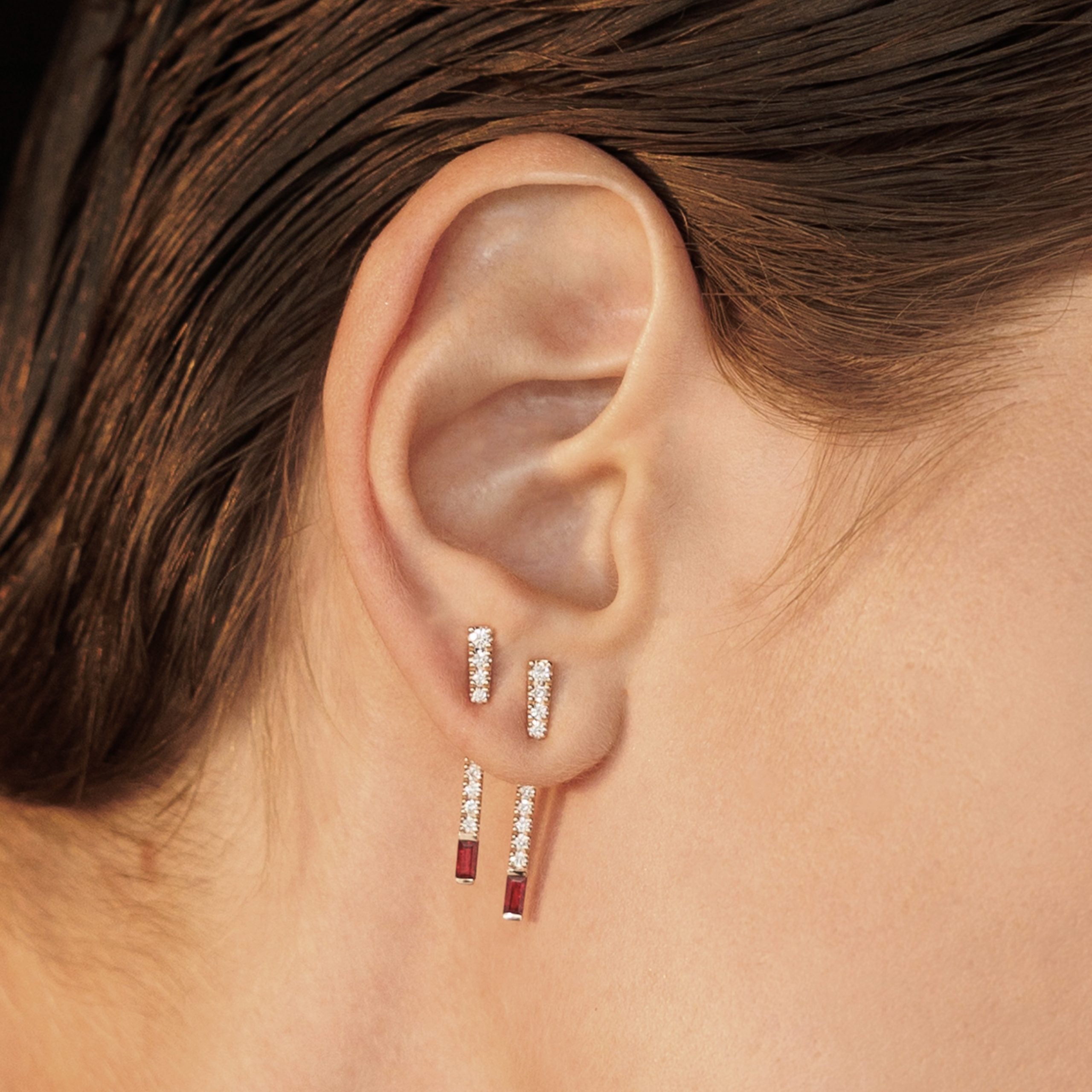 Needle I am Red Earring