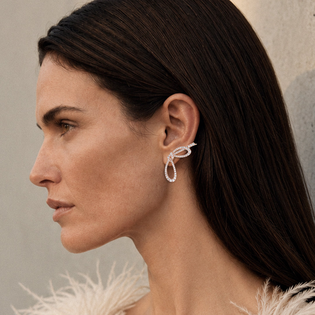 PENDIENTES LAZO MAISON ROSE
