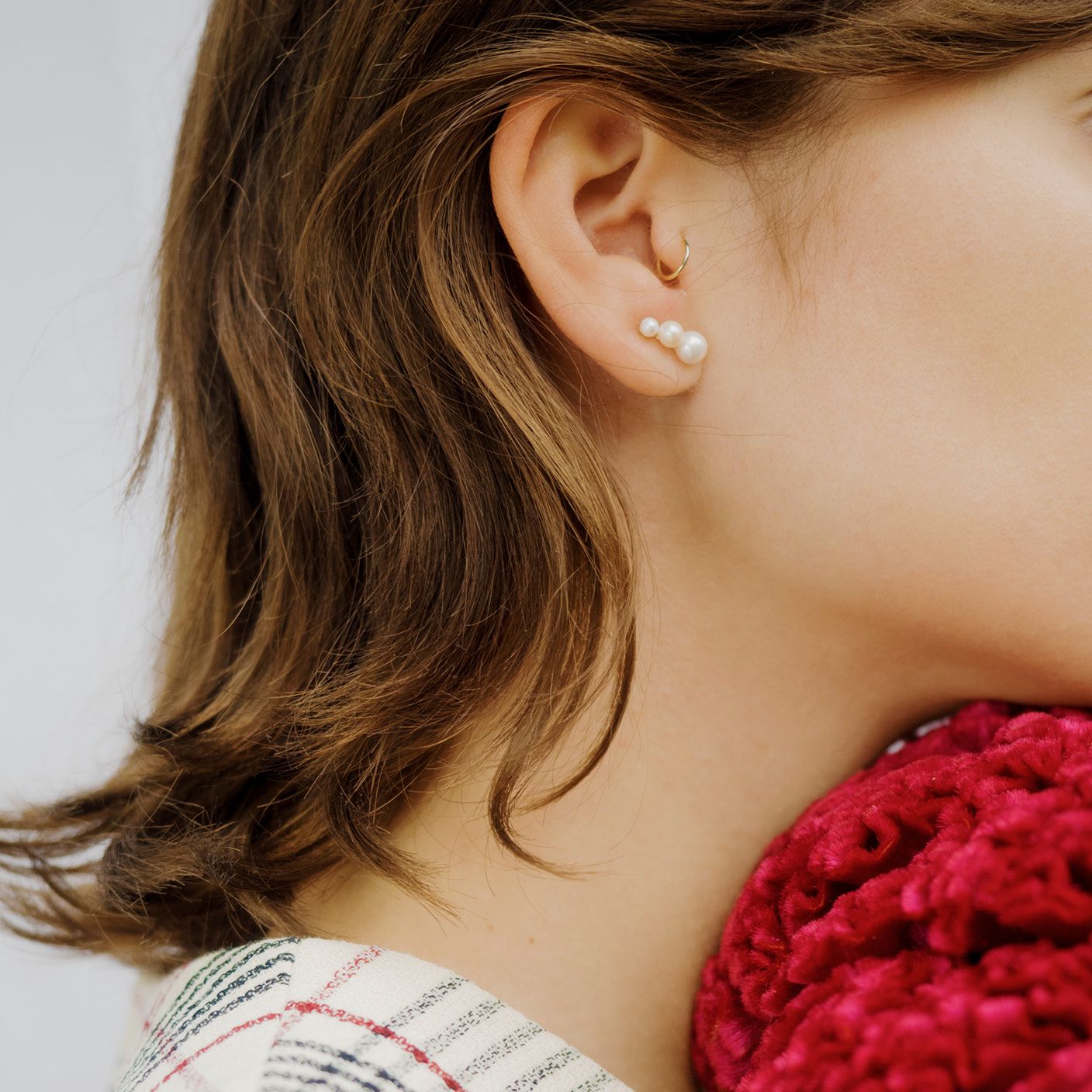 Triple Drop Stud Earring