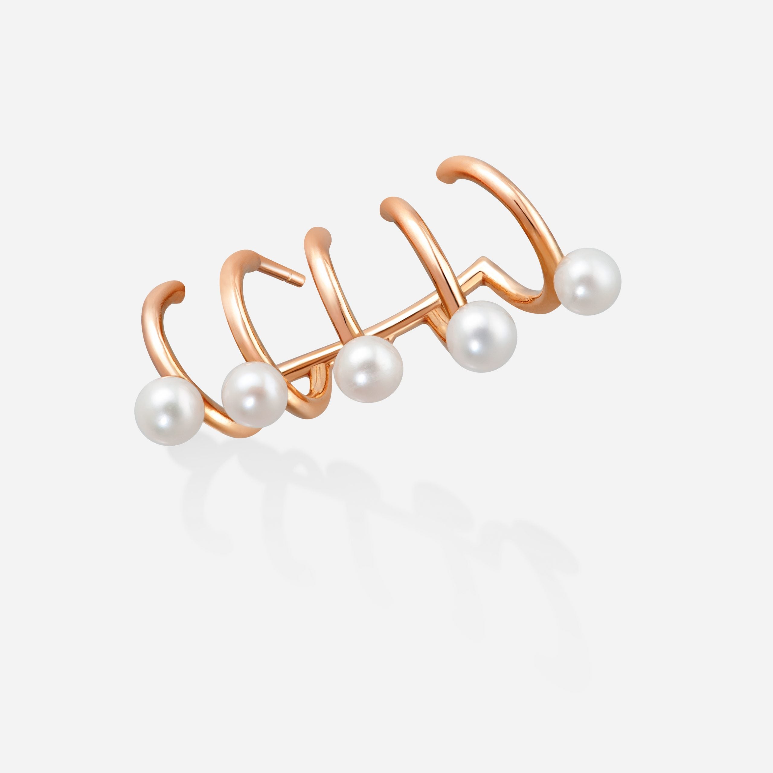 5 PEARL HOOP EARRINGS