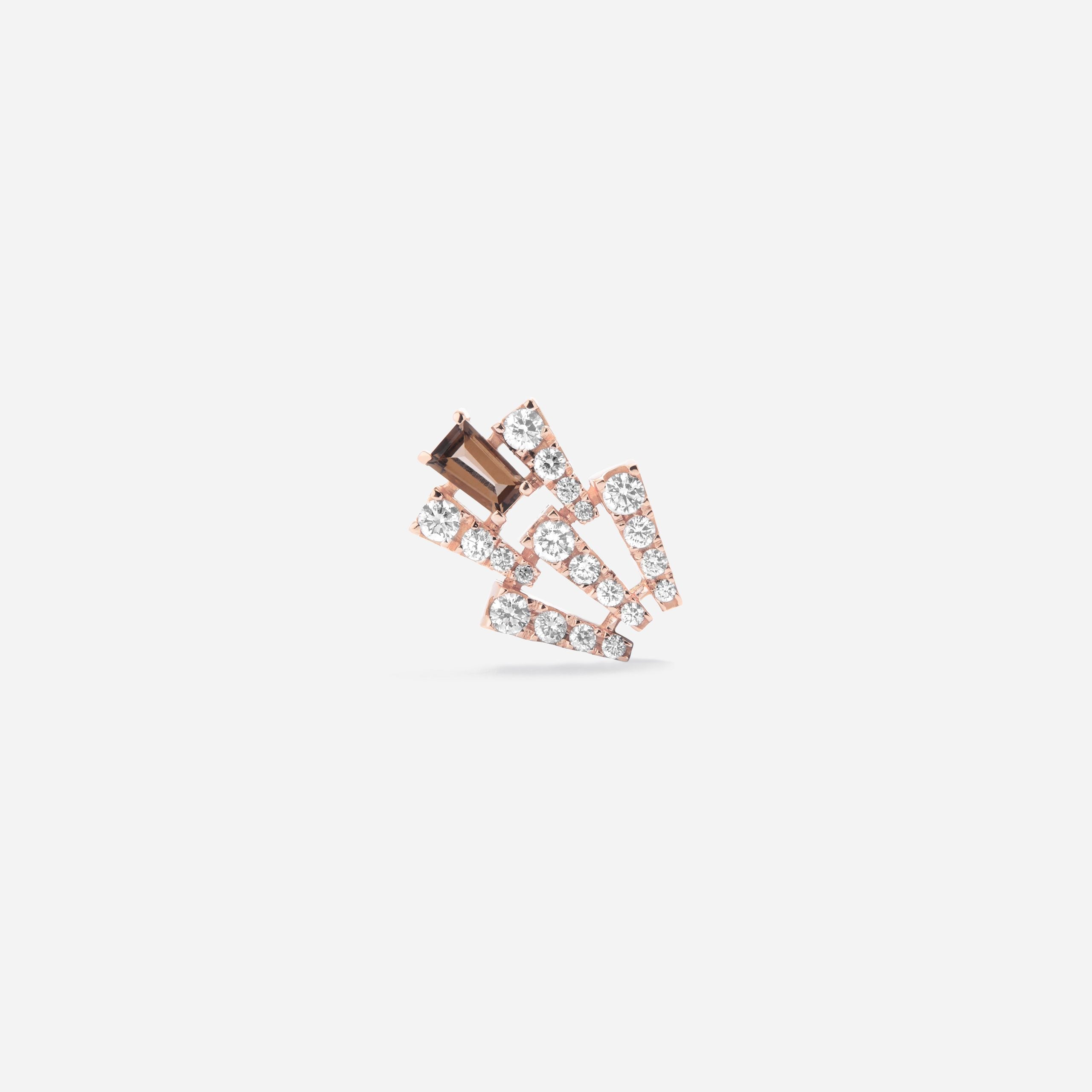 Smoky Club M Quartz Earring
