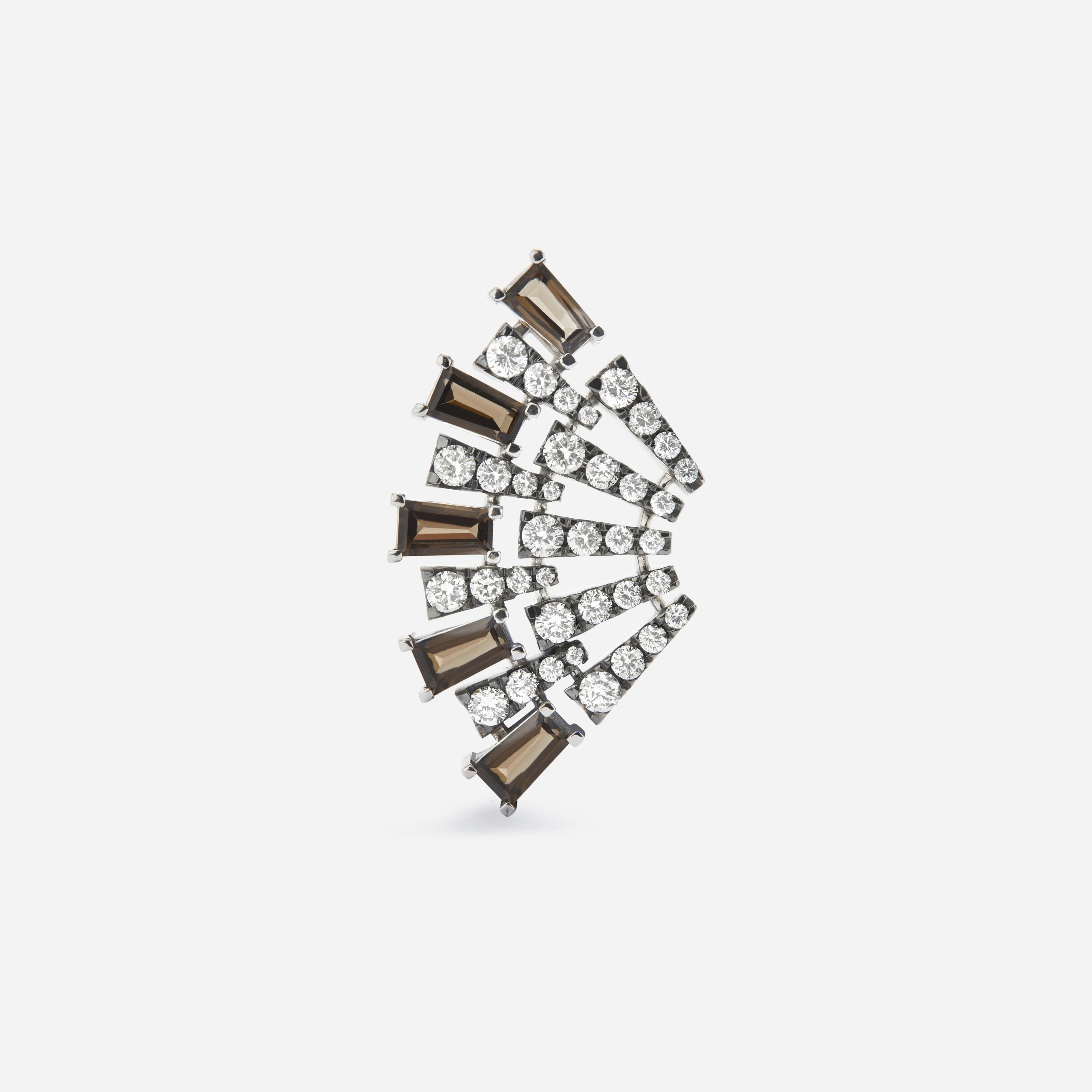 Smoky Club L Quartz Earring