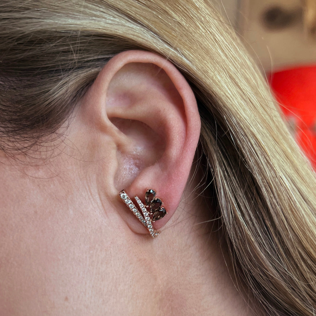 Smoked Saudade Crawler Earrings