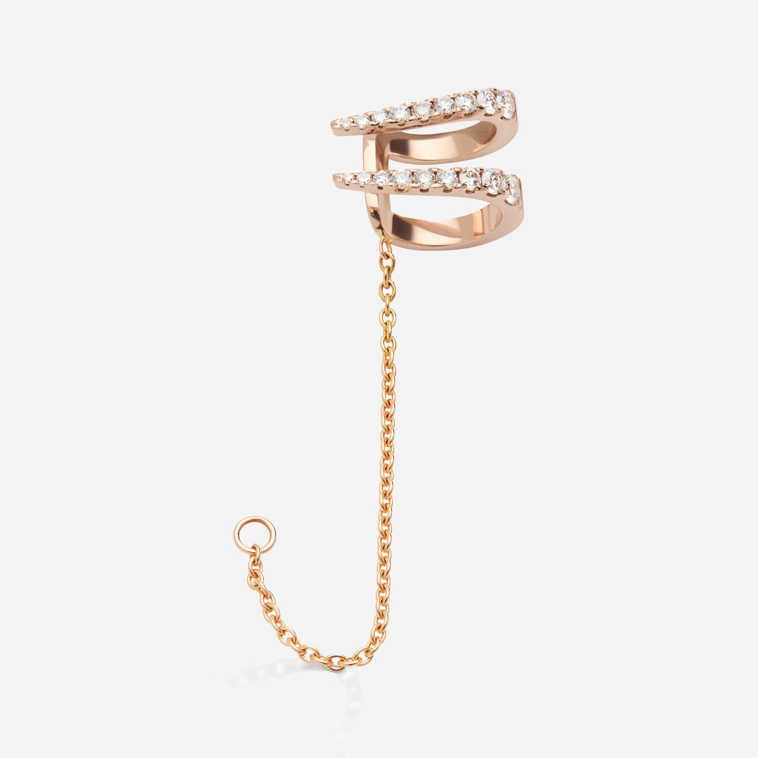 Ear Cuff Jardín de Aire diamantes, con oro rosa 18 kts y diamantes, un estilo especia y único para elevar cualquier look