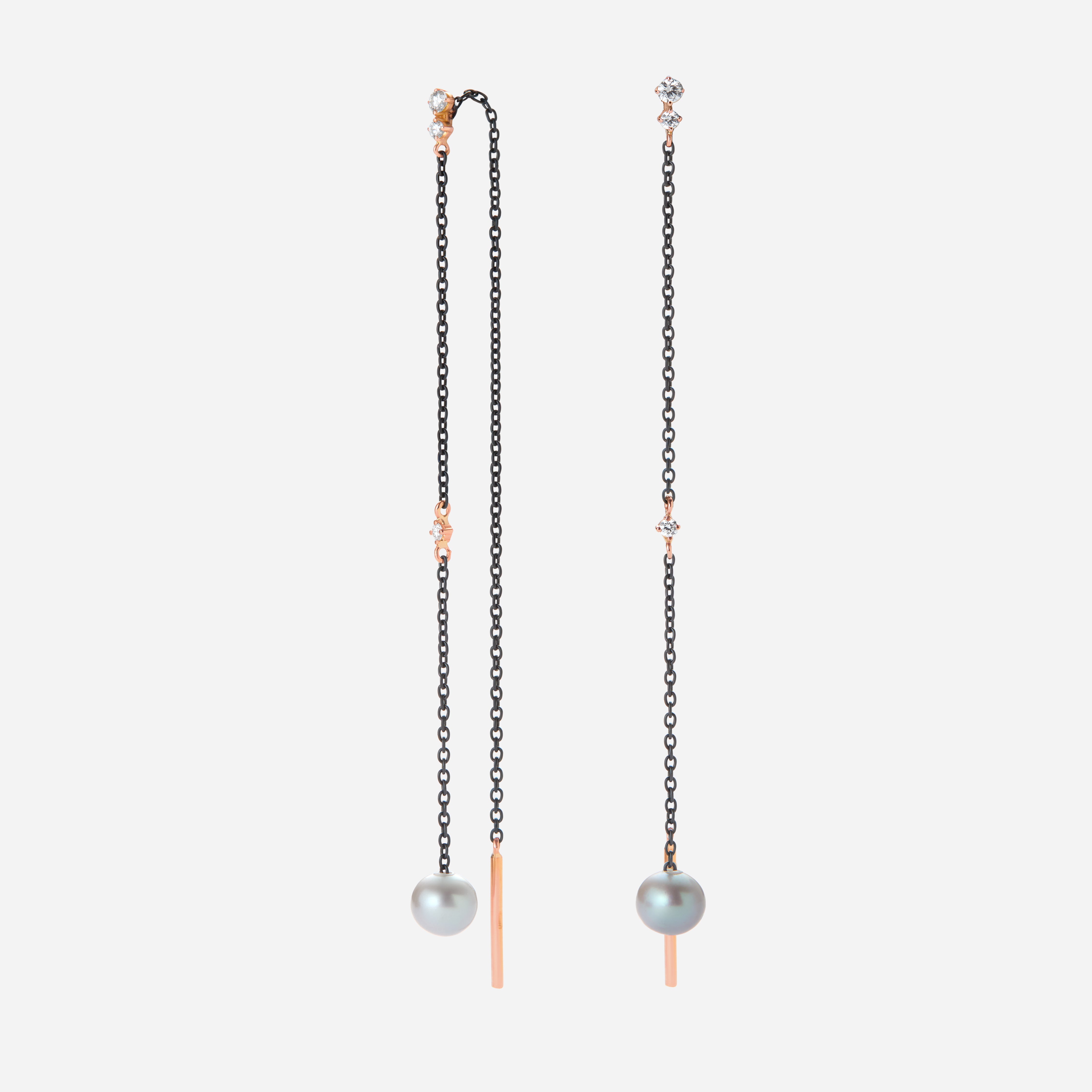 Pendientes Balance largos perla ÉCLAT NOIR