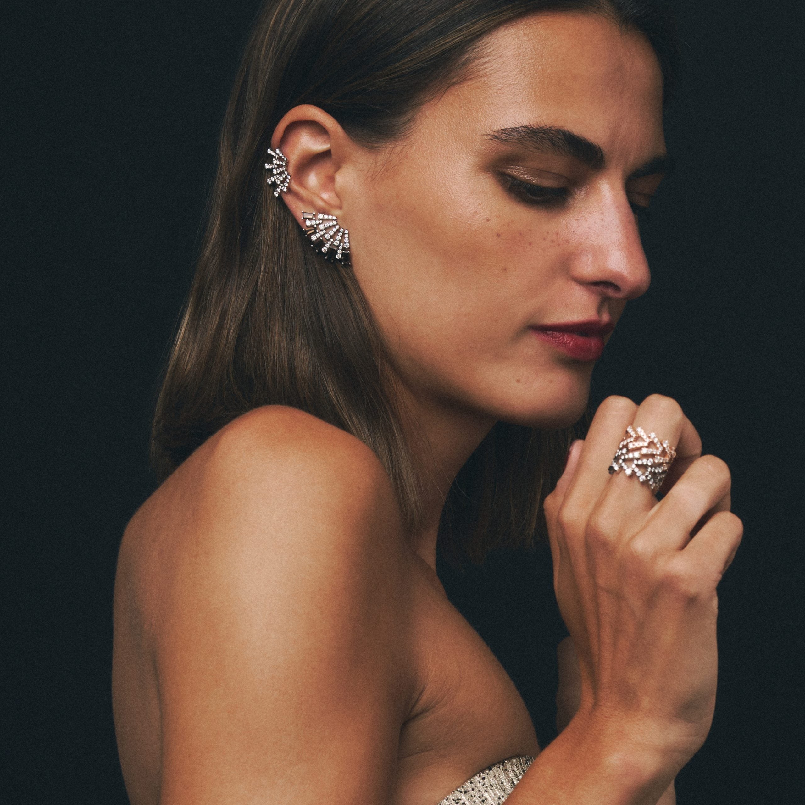 Smoky Club L Quartz Earrings
