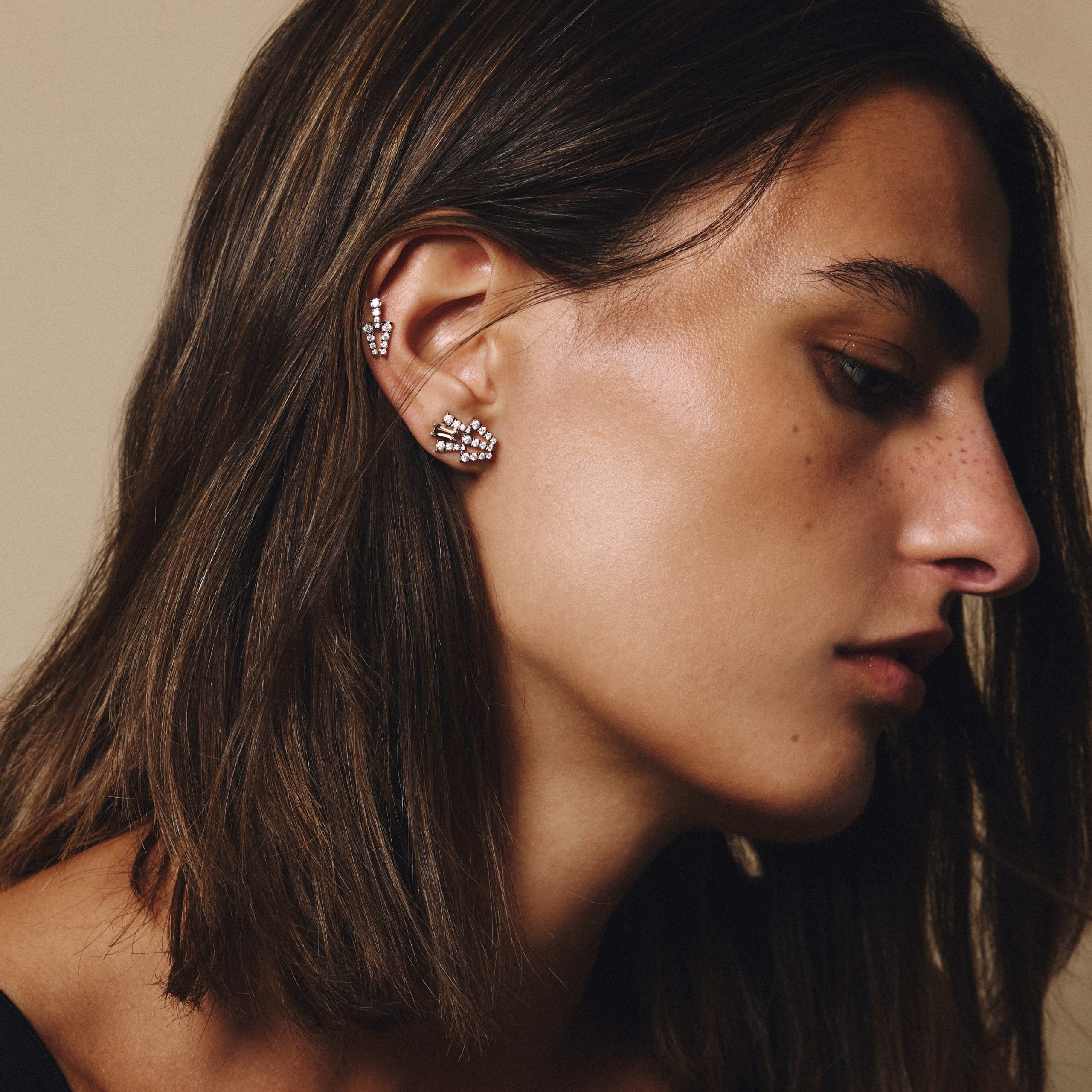 Smoky Club M Quartz Earring