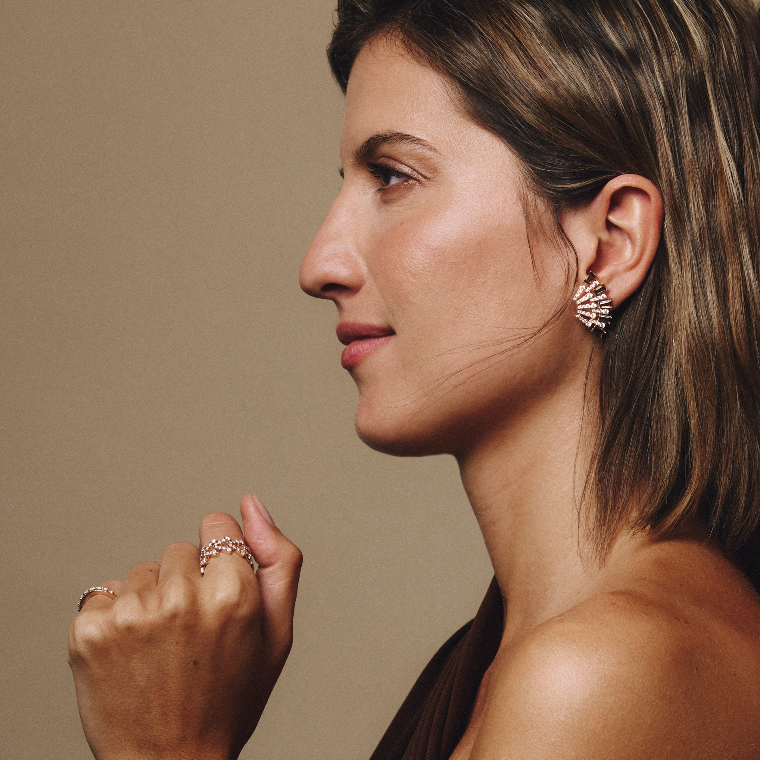 Smoky Club L Quartz Earrings