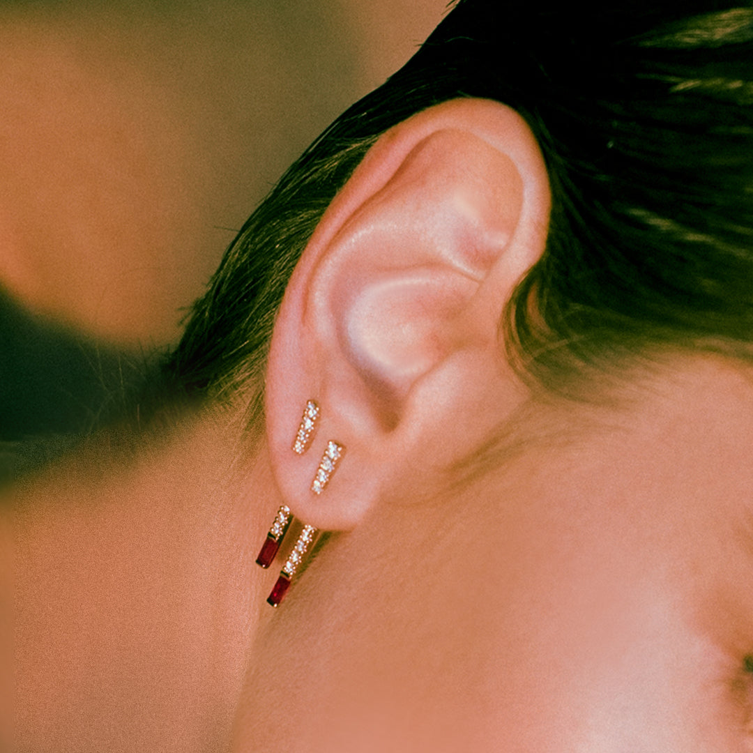 Needle I am Red Earring