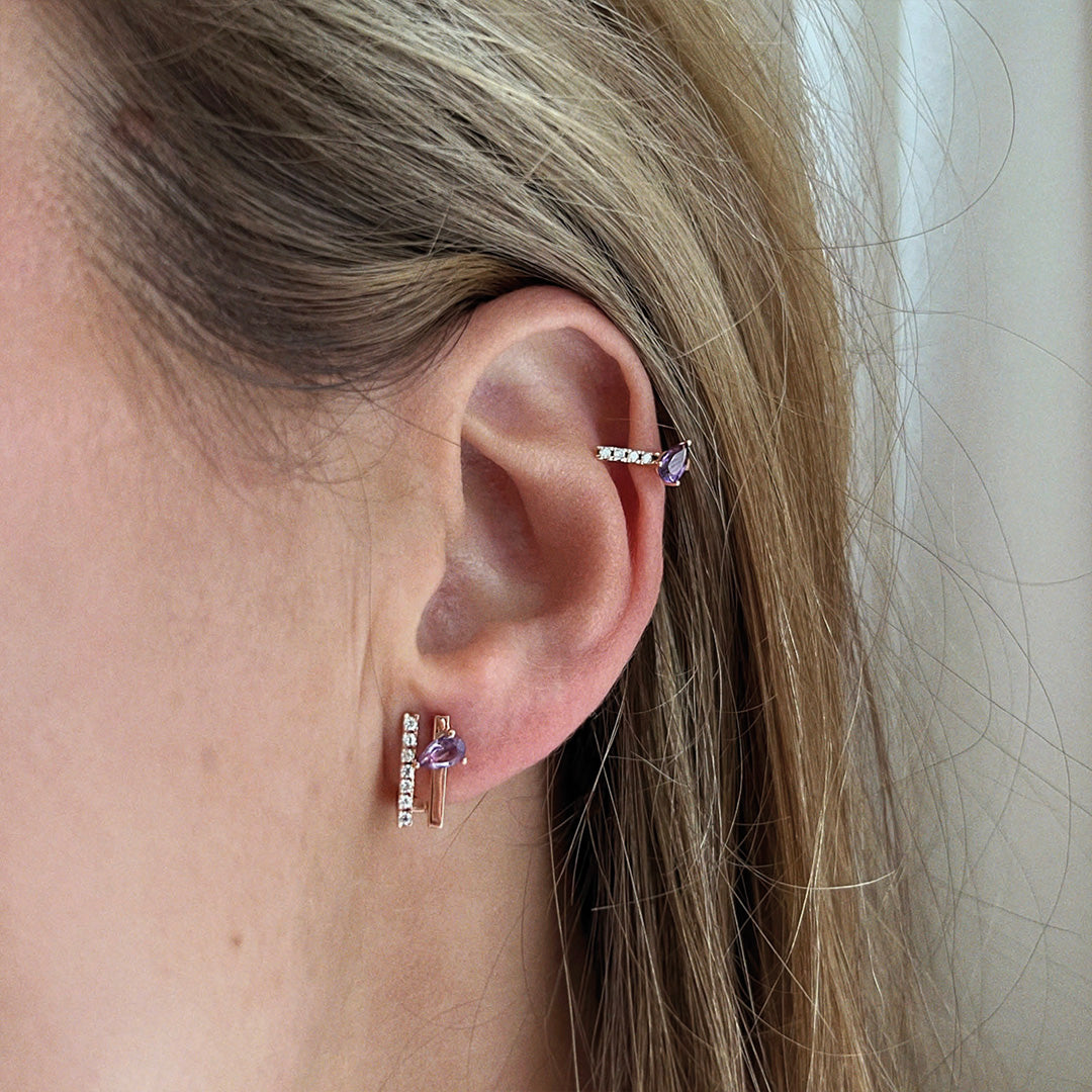 HÉRITÉ Double Amethyst Earring